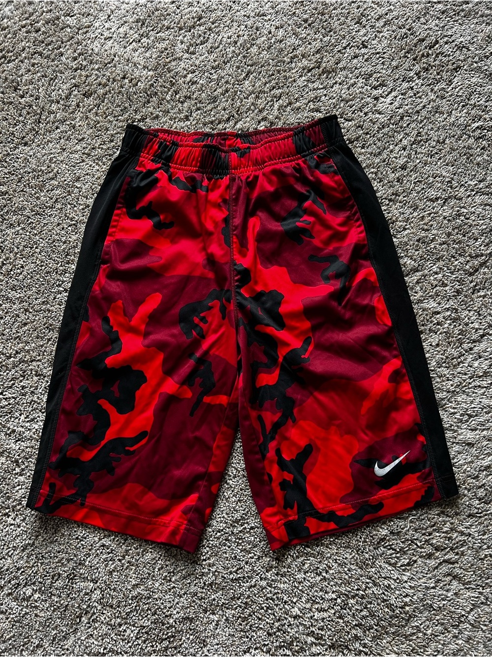 Nike Kids' Red Camo Athletic Shorts